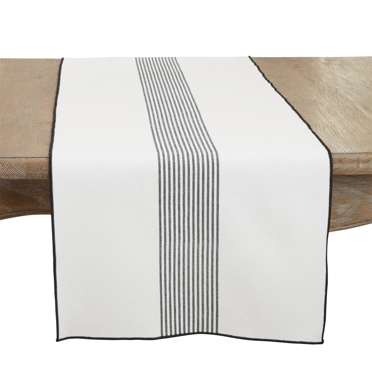 Everyday / All Season Black/White Stripe Table Runner, 100% cotton