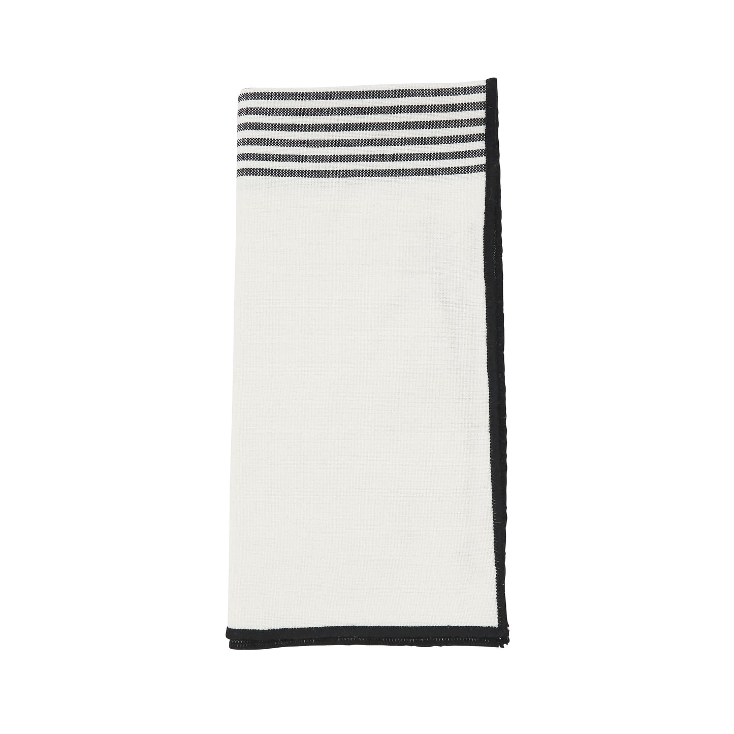 Black/White Stripe Napkins 100% cotton, 20 Inch Square (4 pcs.)