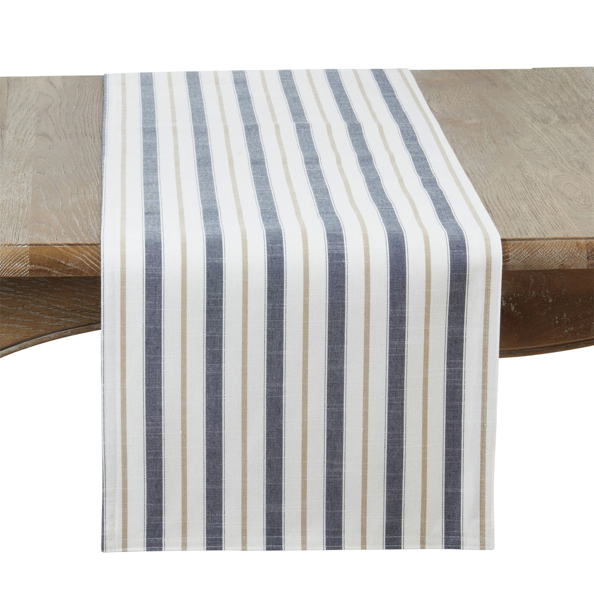 Everyday / All Season Blue Striped Table Runner, 100% POLYESTER