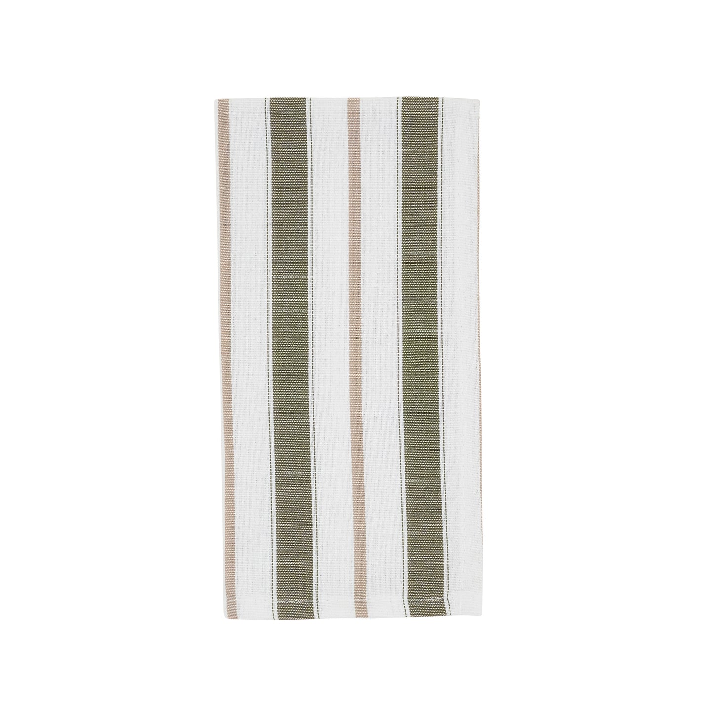 Olive Striped Napkins 100% polyester, 20 Inch Square (4 pcs.)