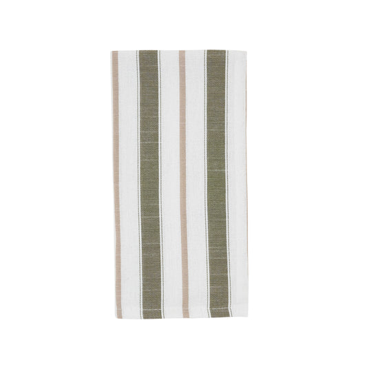 Olive Striped Napkins 100% polyester, 20 Inch Square (4 pcs.)