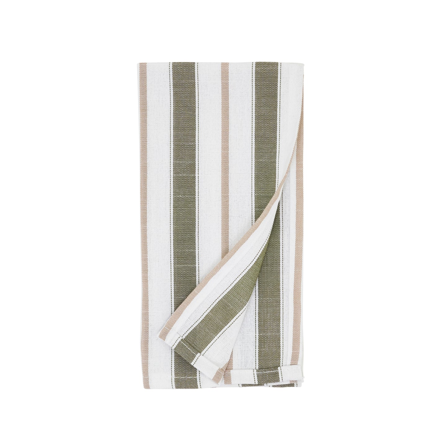 Olive Striped Napkins 100% polyester, 20 Inch Square (4 pcs.)