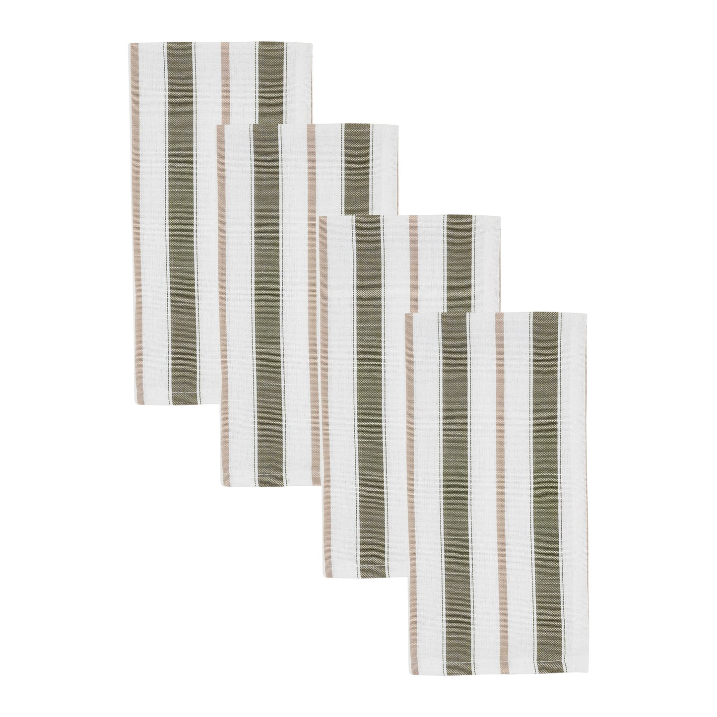 Olive Striped Napkins 100% polyester, 20 Inch Square (4 pcs.)