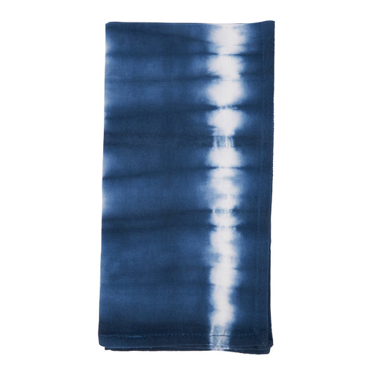 Indigo Blue Tie Dye Stripe Napkins 100% cotton, 20 Inch Square (4 pcs.)