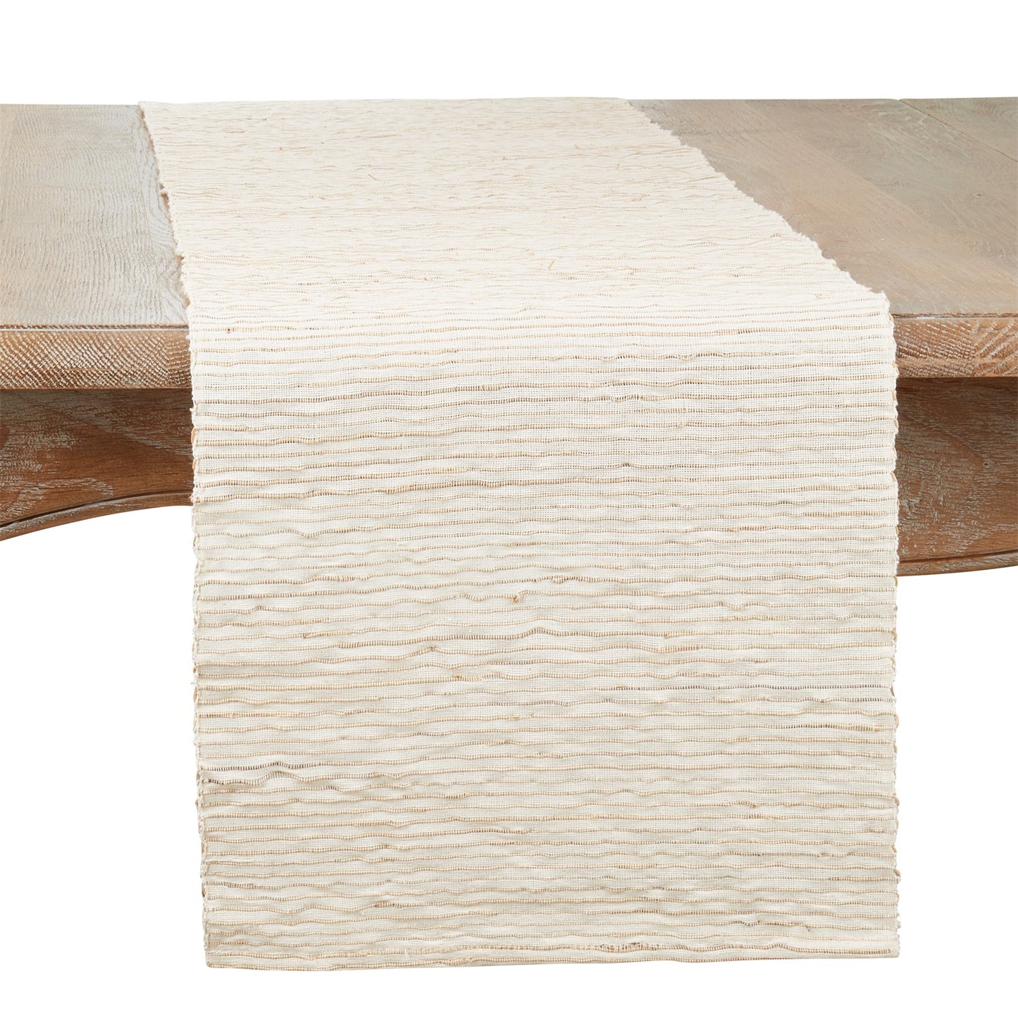 Everyday / All Season Natural Beige Water Hyacinth Table Runner, 95% water hyacinth - 5% polyester