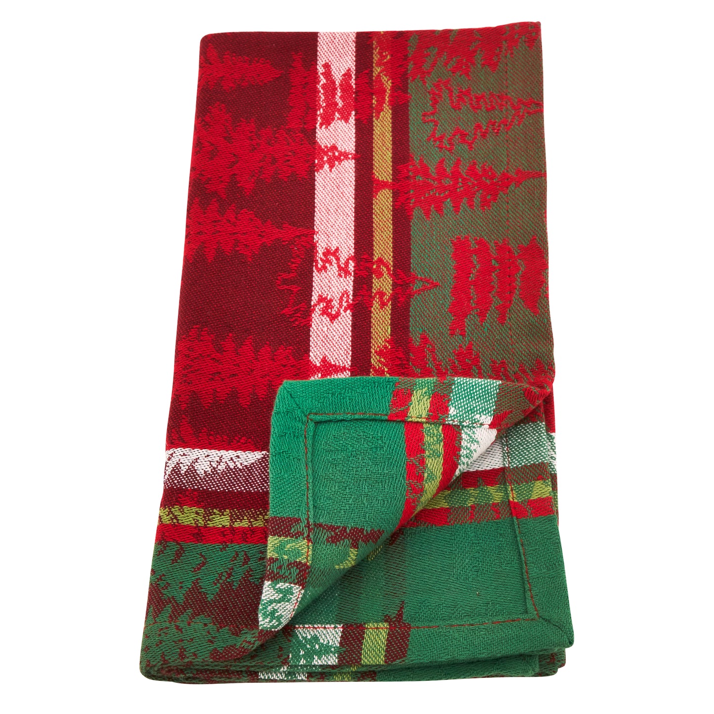 Multi Christmas Tree Plaid Napkins 100% cotton, 20 Inch Square (4 pcs.)