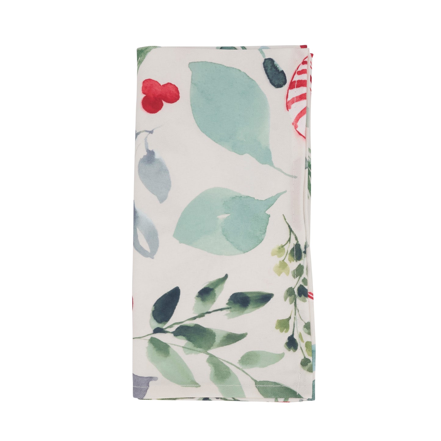 Multi Christmas Foliage and Candy Canes Napkins 100% polyester, 20 Inch Square (12 pcs.)