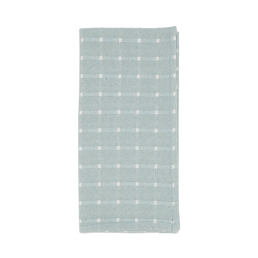 Aqua Stitched Line Napkins 56% cotton - 44% polyester, 20 Inch Square (4 pcs.)