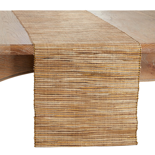 Everyday / All Season Gold Shimmering Woven Nubby Table Runner, 100% water hyacinth