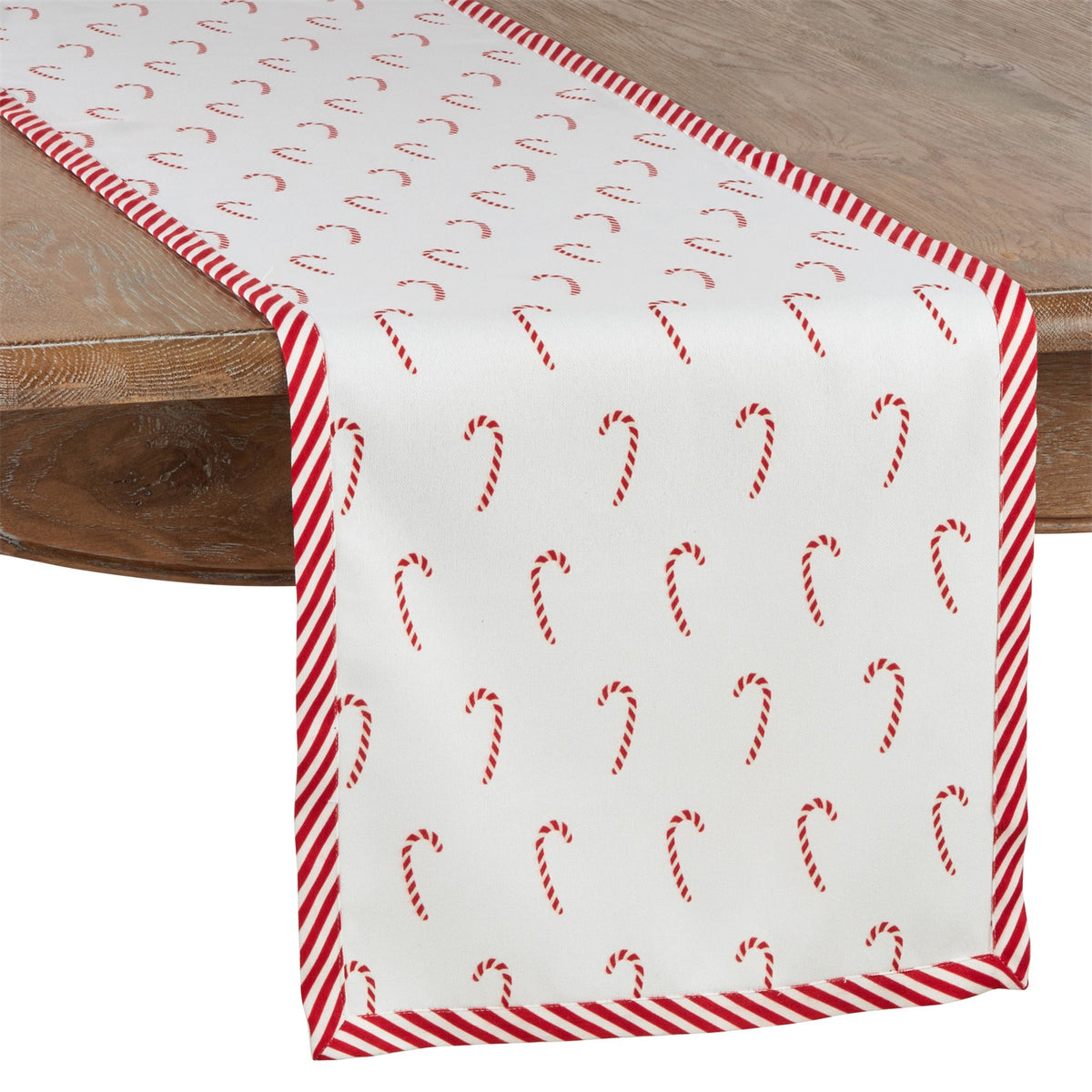 Christmas Red Candy Cane Table Runner, 100% Polyester