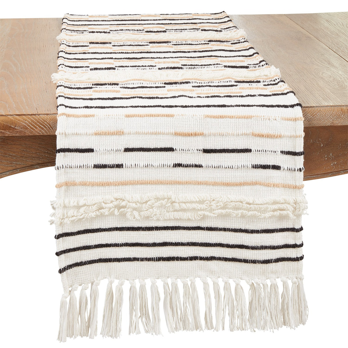 Everyday / All Season Ivory Off-White Corded Table Runner, 100% cotton