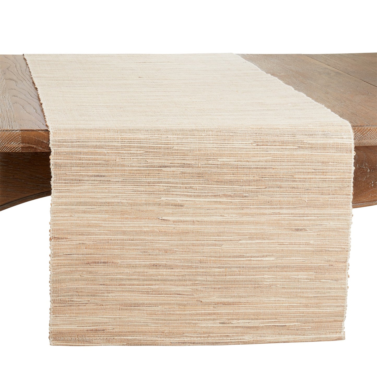 Everyday / All Season Natural Beige Woven Hyacinth Table Runner, 95% water hyacinth - 5% polyester
