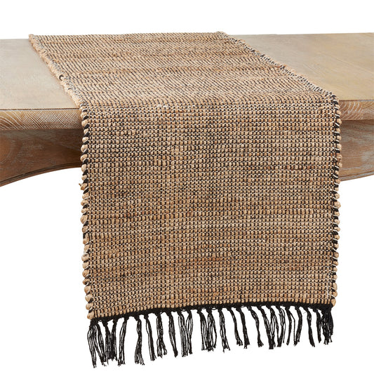 Everyday / All Season Natural Beige Jute Table Runner, 80% jute - 20% cotton