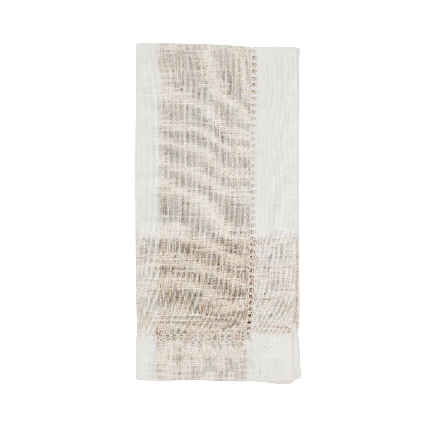 Ivory Hemstitch Napkins 94% polyester - 6% linen, 20 Inch Square (4 pcs.)