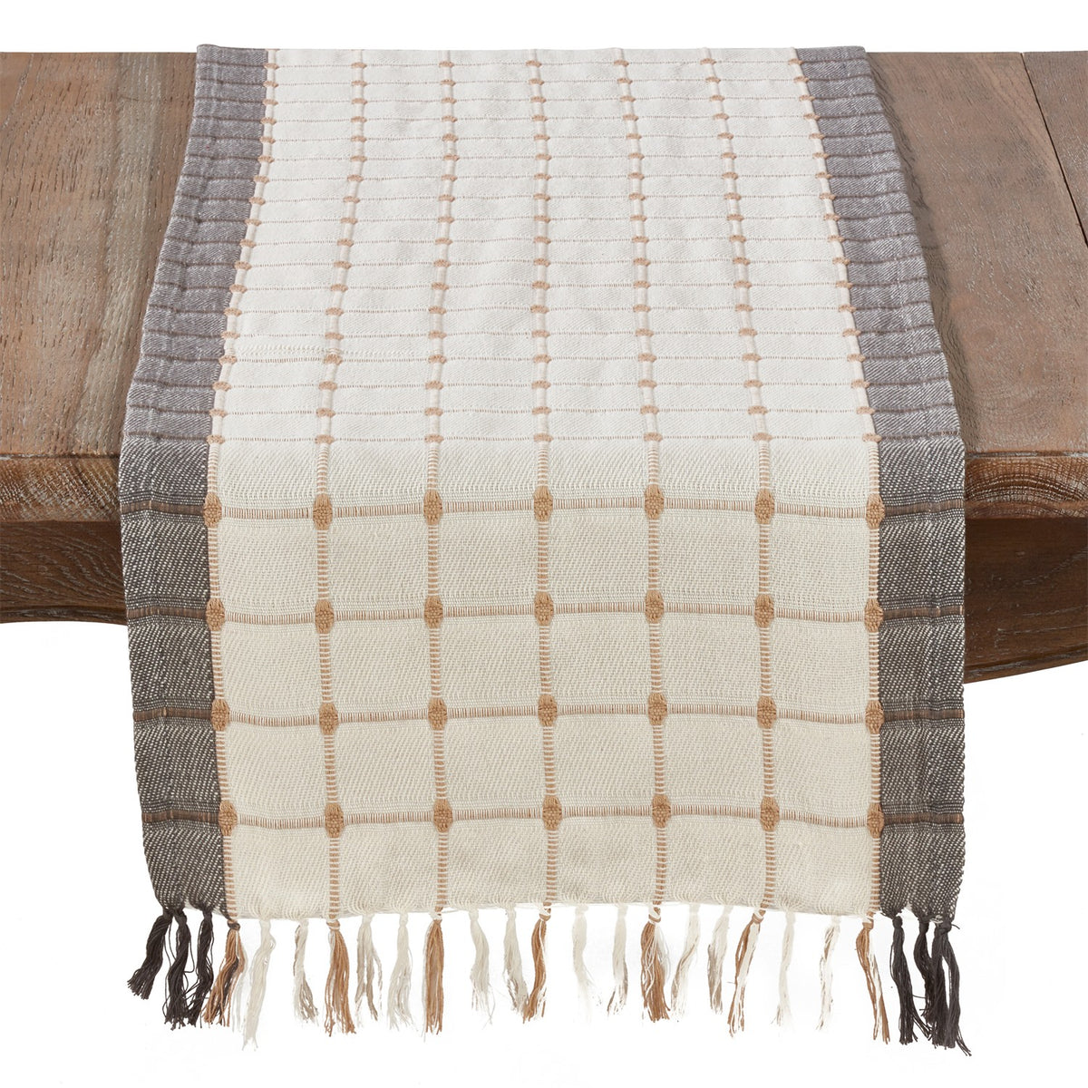 Everyday / All Season Multi Windowpane Table Runner, 100% cotton