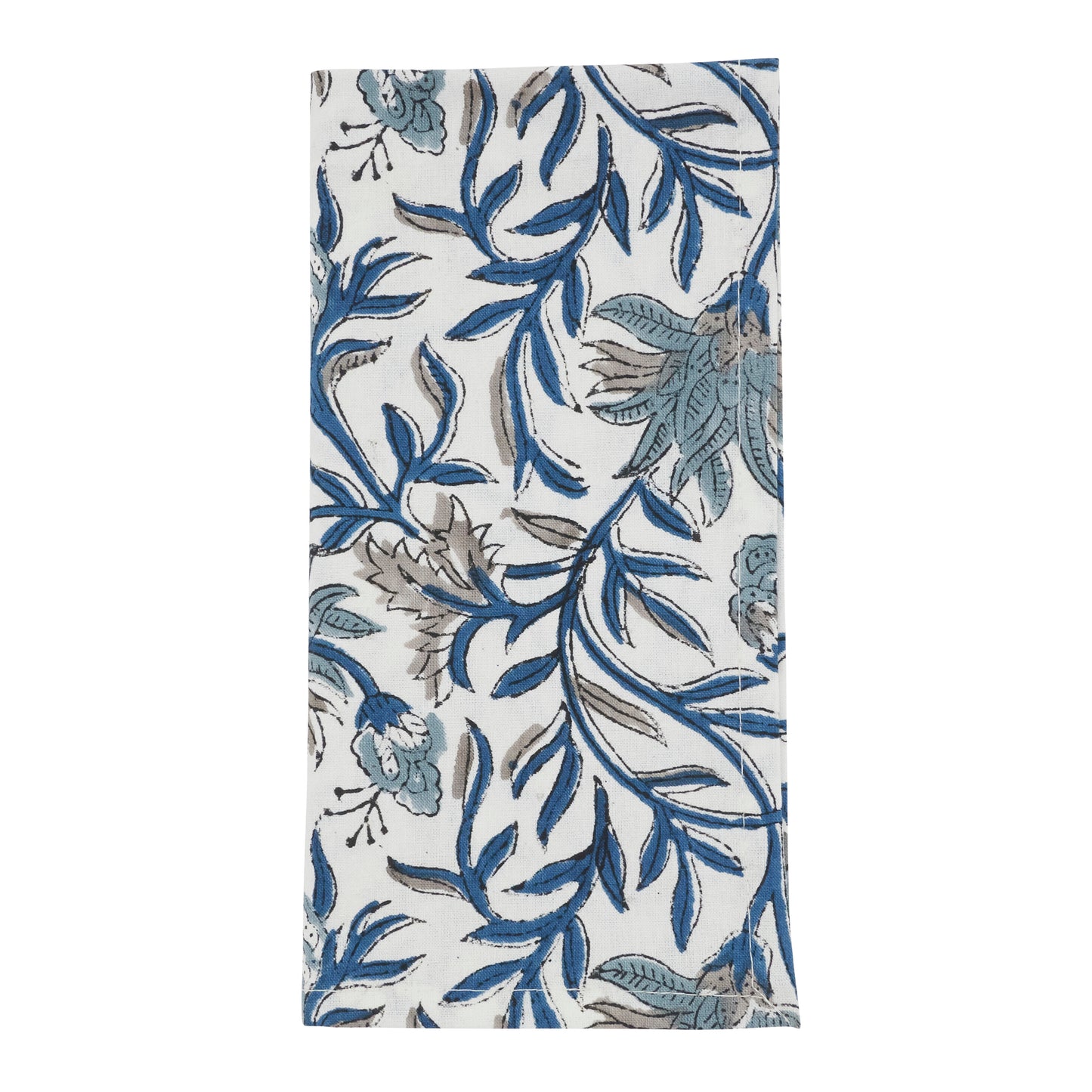 Blue Hand Block Print Napkins 100% cotton, 20 Inch Square (4 pcs.)