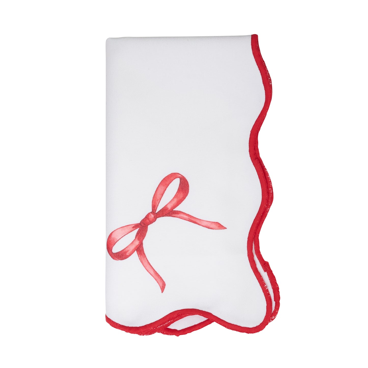Red/White Bows Napkins 100% polyester, 20 Inch Square (4 pcs.)