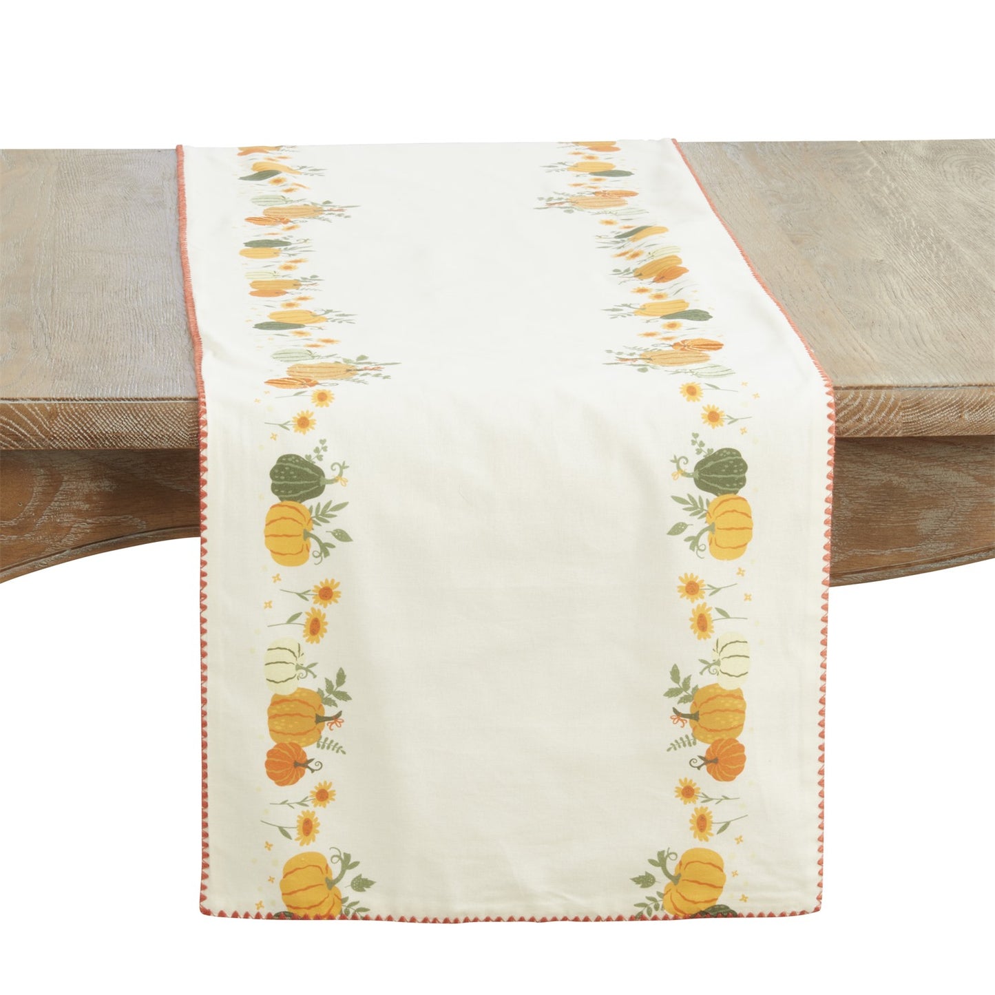 Thanksgiving / Fall Harvest Orange Fall Pumpkins Table Runner, 100% cotton