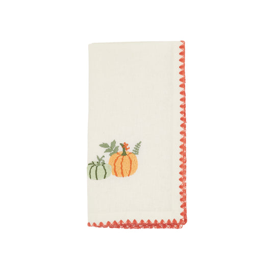 Orange Fall Pumpkins Napkins 100% cotton, 18 Inch Square (4 pcs.)