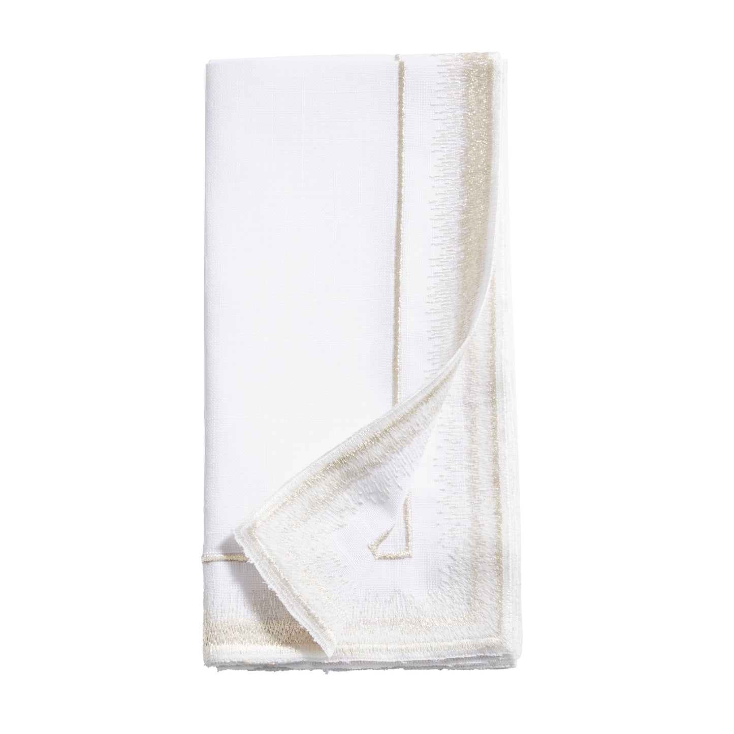 Champagne Embroidered Border Napkins 100% polyester, 18 Inch Square (4 pcs.)