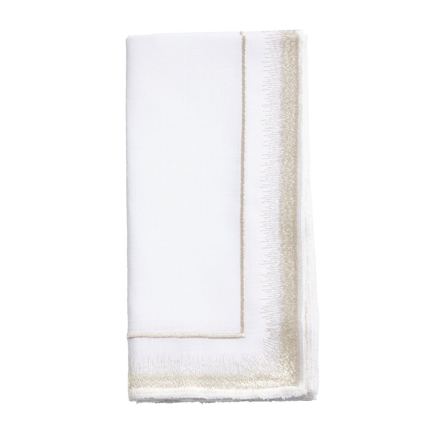 Champagne Embroidered Border Napkins 100% polyester, 20 Inch Square (4 pcs.)