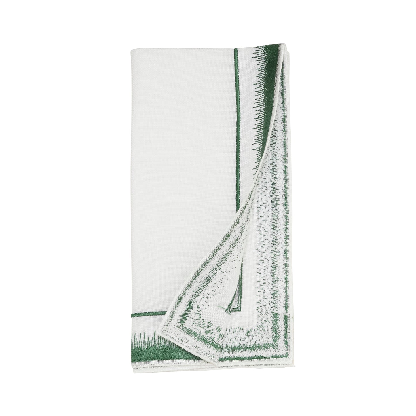 Green Embroidered Border Napkins 100% polyester, 18 Inch Square (4 pcs.)