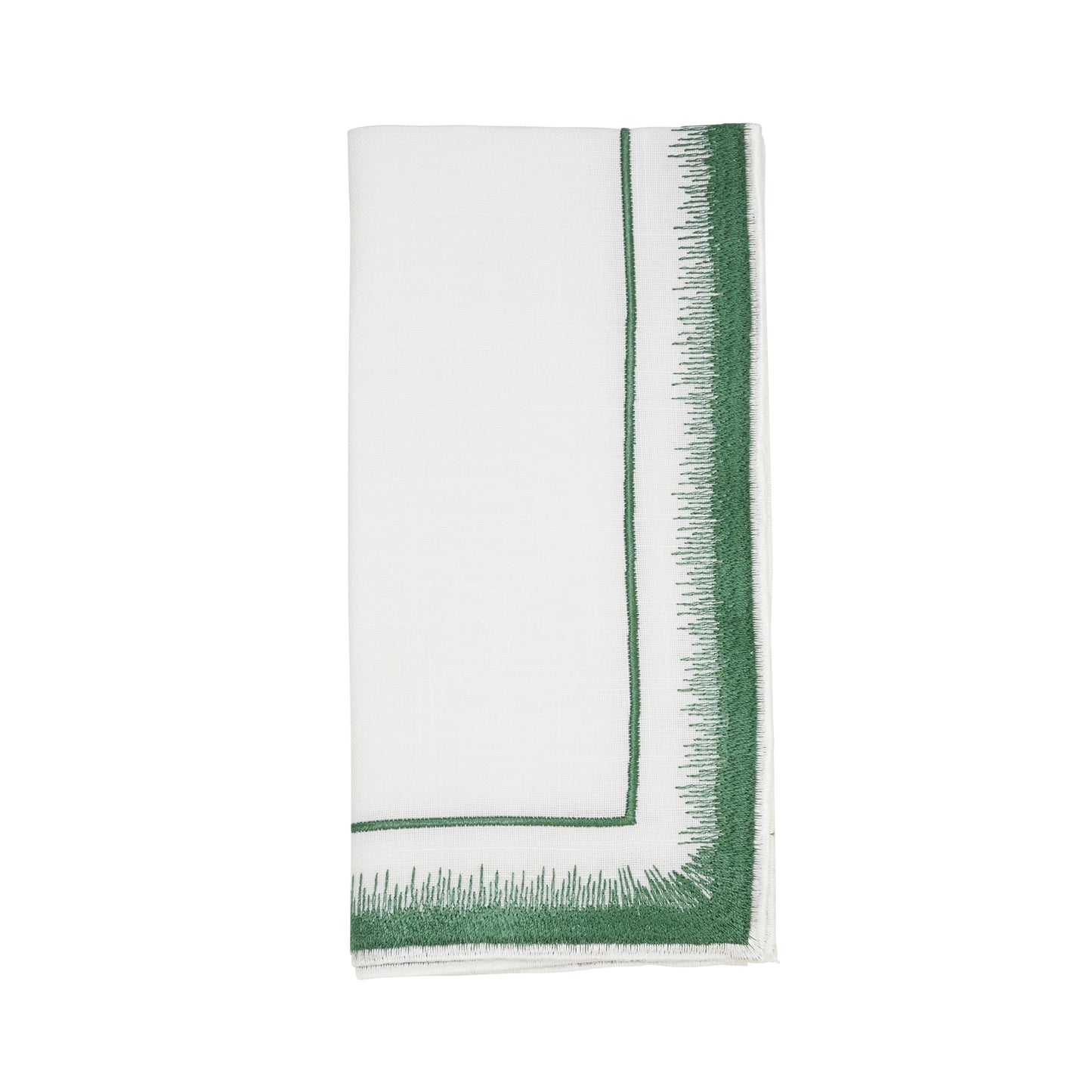 Green Embroidered Border Napkins 100% Polyester, 20 Inch Square (4 pcs.)