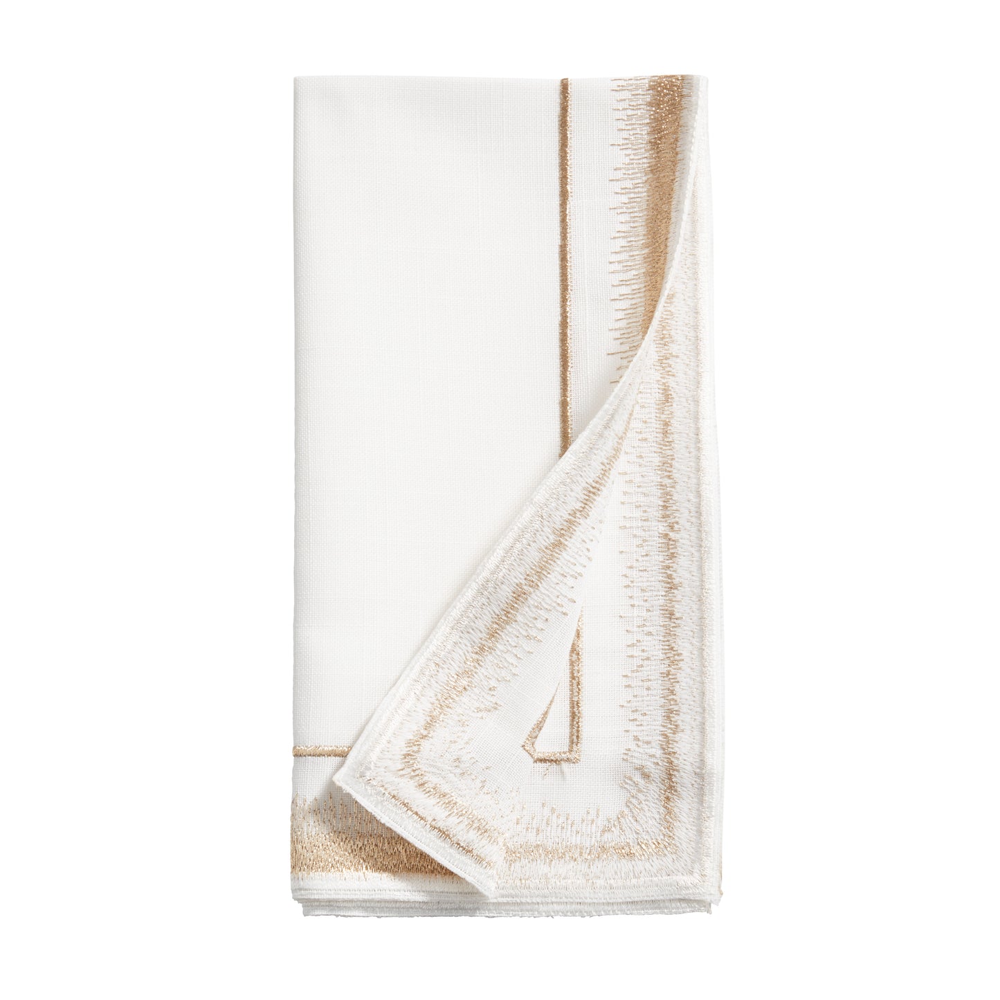Gold Embroidered Border Napkins 100% polyester, 18 Inch Square (4 pcs.)