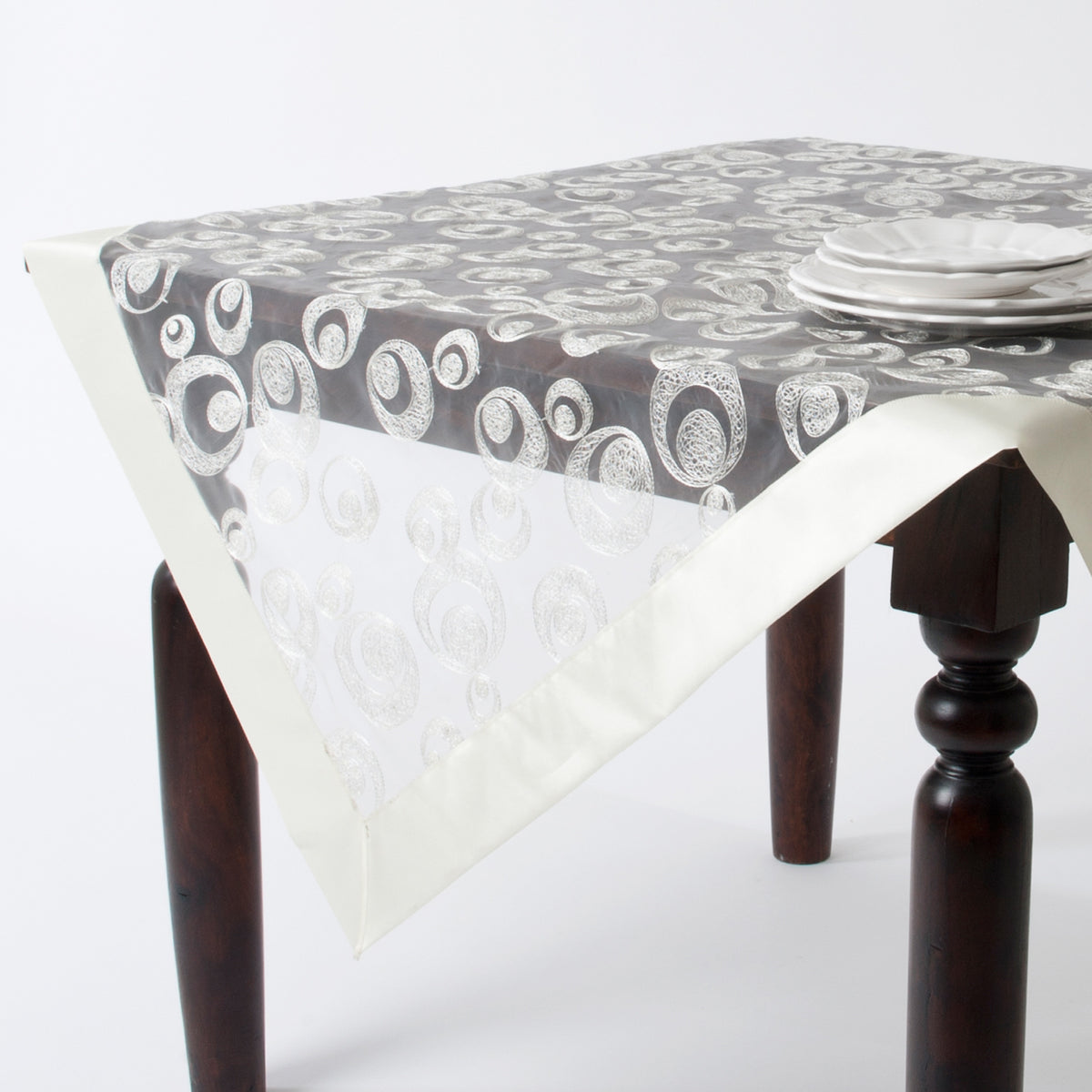 Vanilla  Embroidered Design Tablecloth  100% polyester