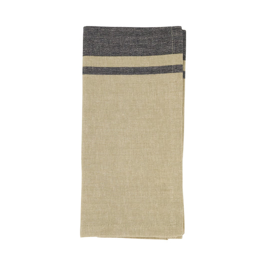 Natural Banded Design Napkins 100% cotton, 20 Inch Square (4 pcs.)