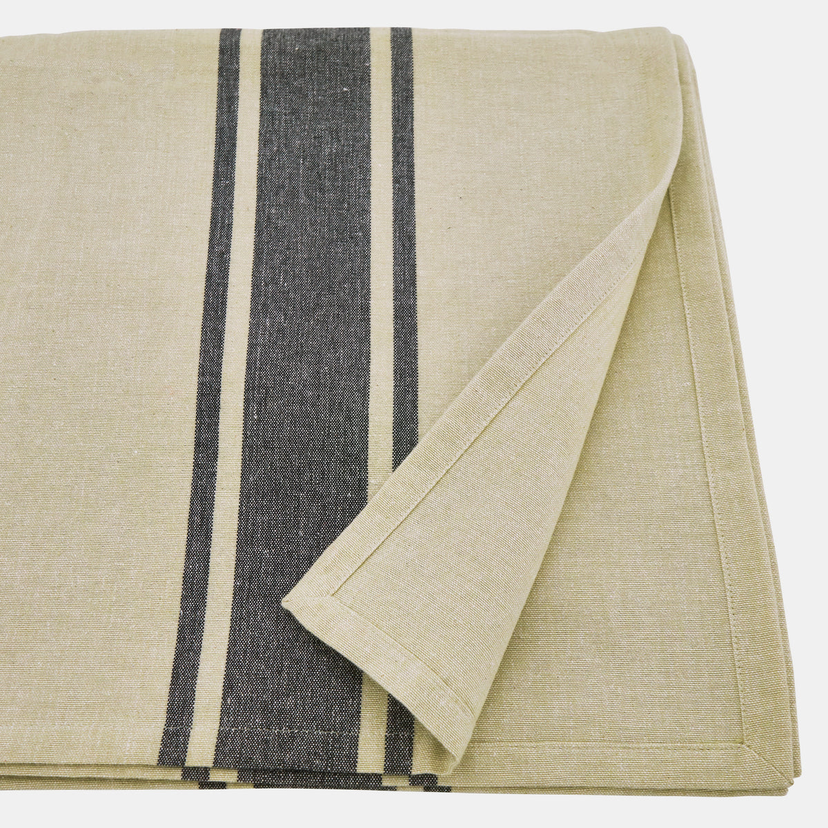 Natural Beige  Banded Design Tablecloth  100% cotton