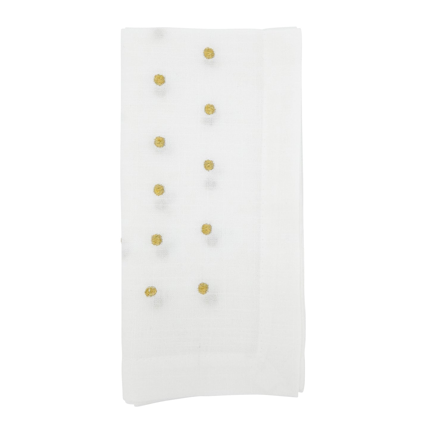 Gold Polka Dot Napkins 100% Polyester, 20 Inch Square (4 pcs.)