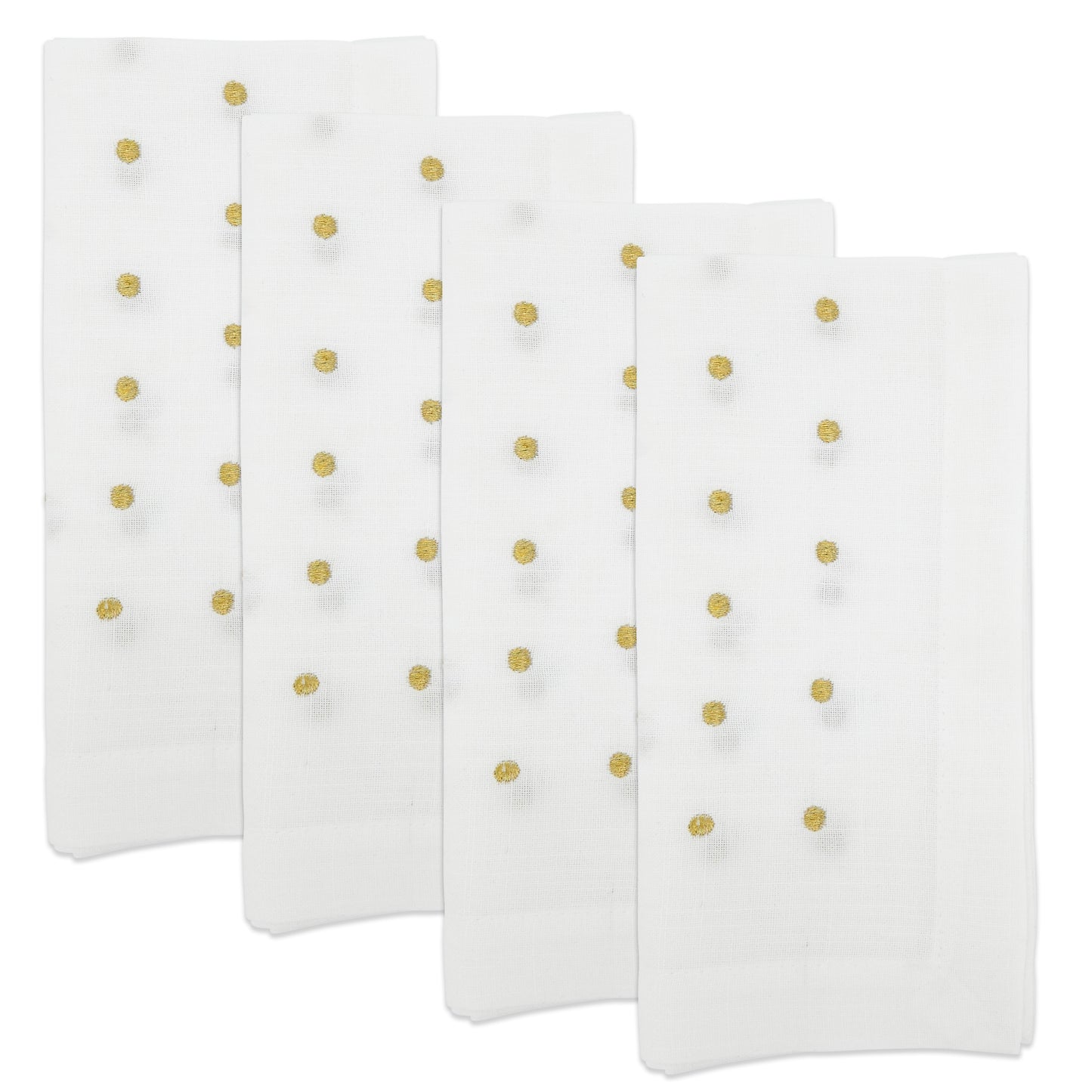 Gold Polka Dot Napkins 100% Polyester, 20 Inch Square (4 pcs.)