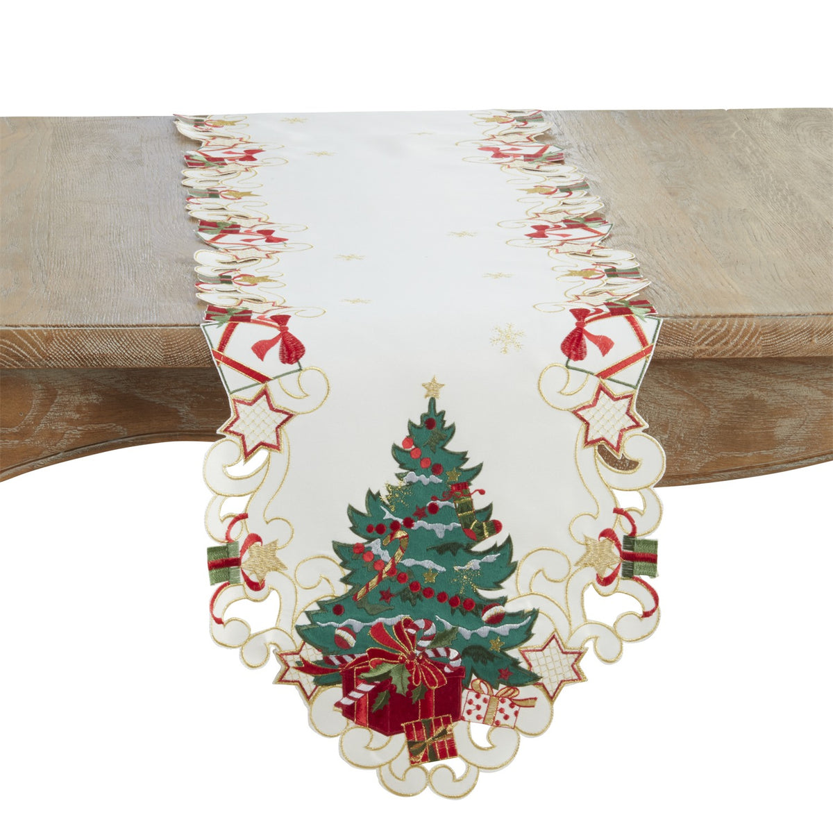 Christmas White Christmas Tree Table Runner, 100% Polyester