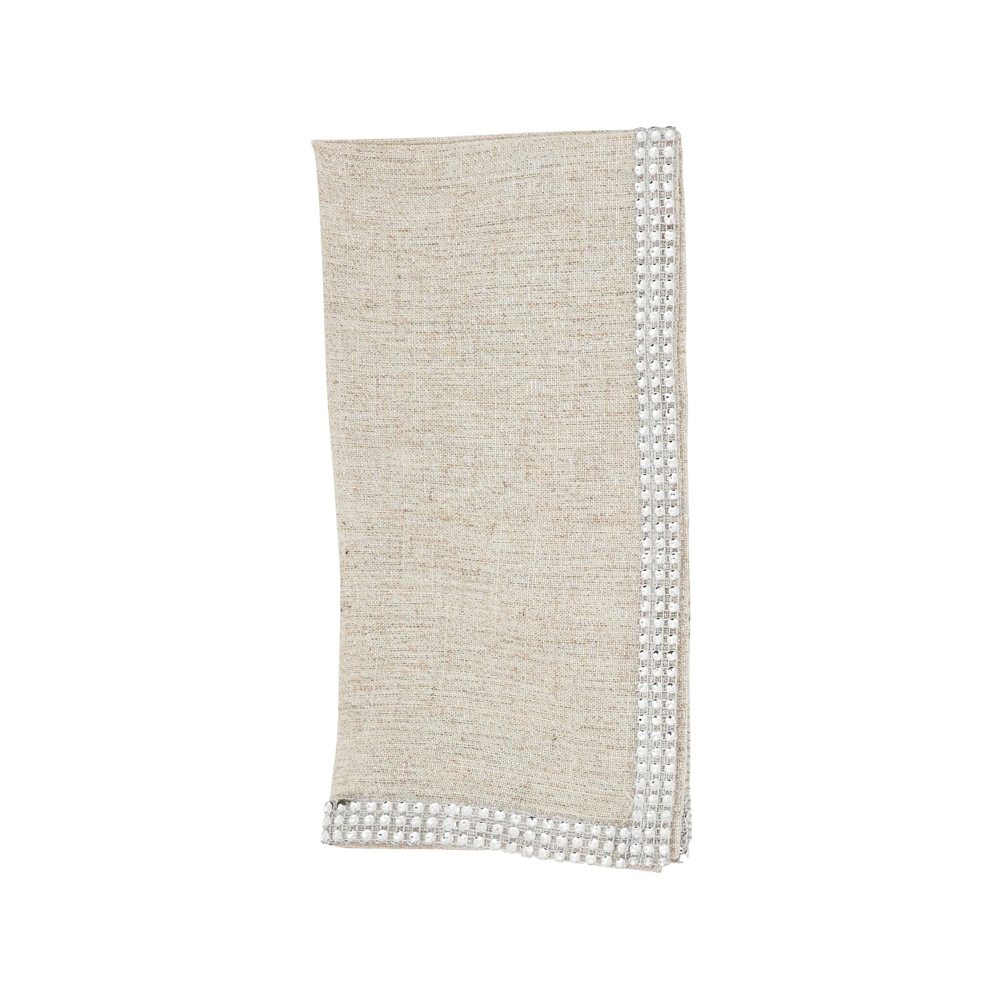 Silver Studded Napkins 80% polyester - 20% linen, 20 Inch Square (4 pcs.)