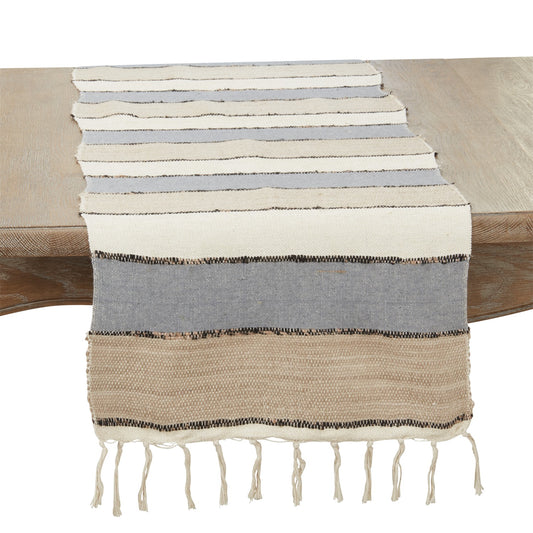 Everyday / All Season Blue Striped Table Runner, 100% cotton