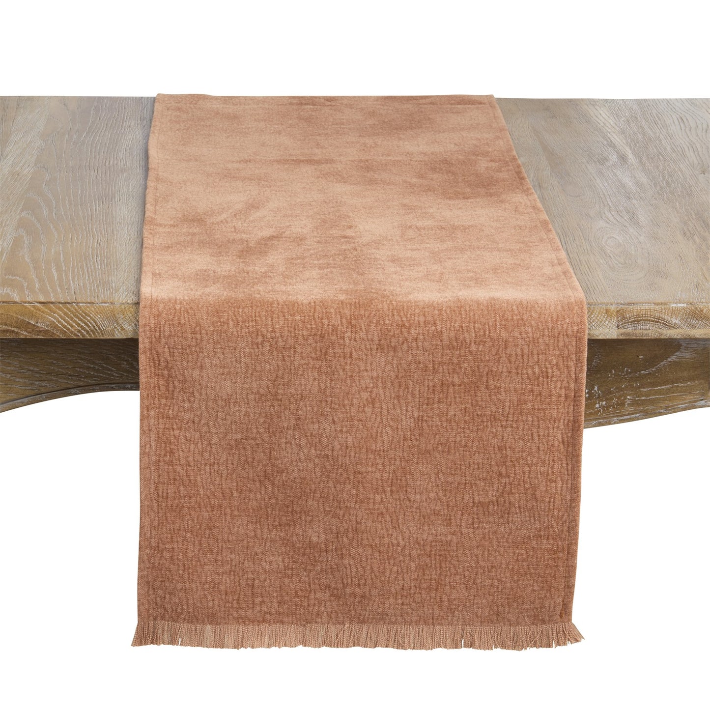 Everyday / All Season Rust Fringe Edge Table Runner, 100% polyester