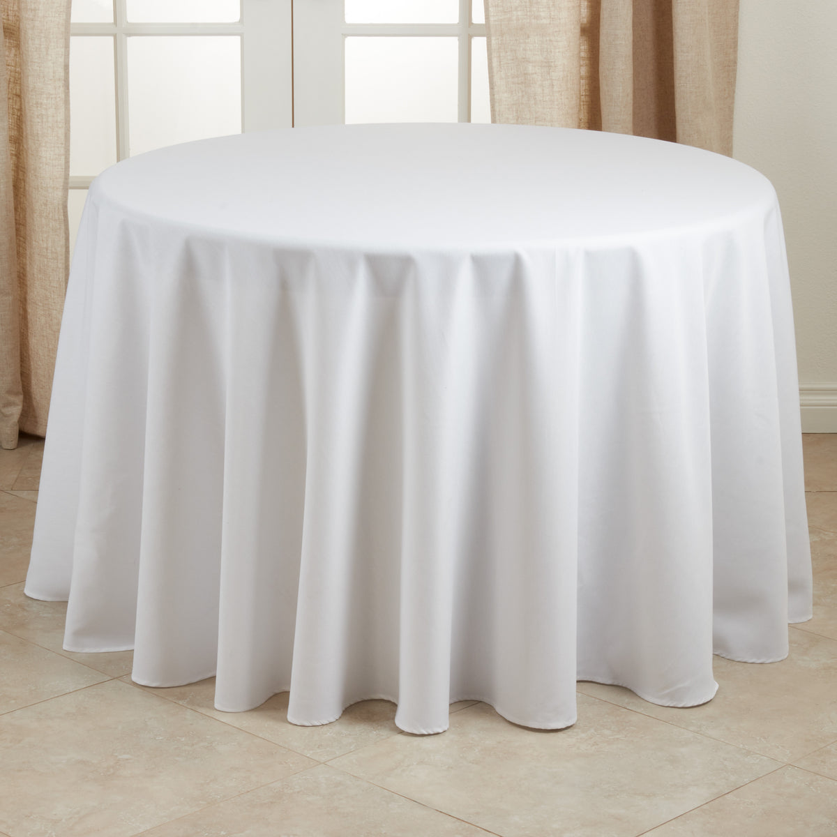 White  Everyday Design Tablecloth  100% polyester