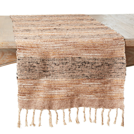 Everyday / All Season Brown Stripe Table Runner, 100% cotton