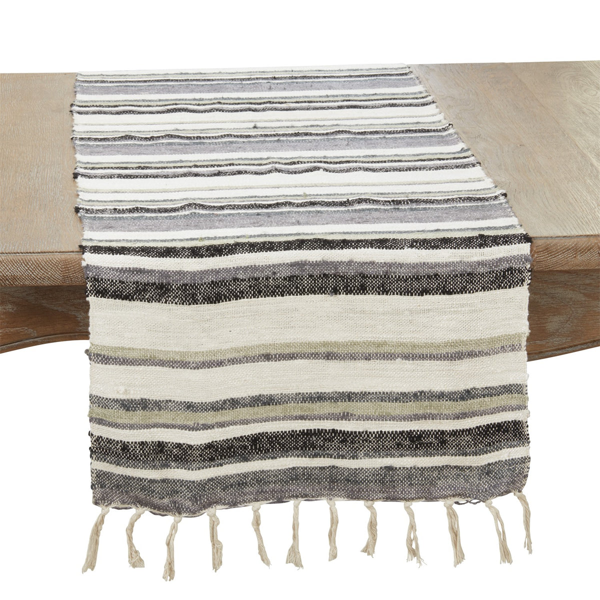 Everyday / All Season Blue-Grey Striped Table Runner, 100% cotton
