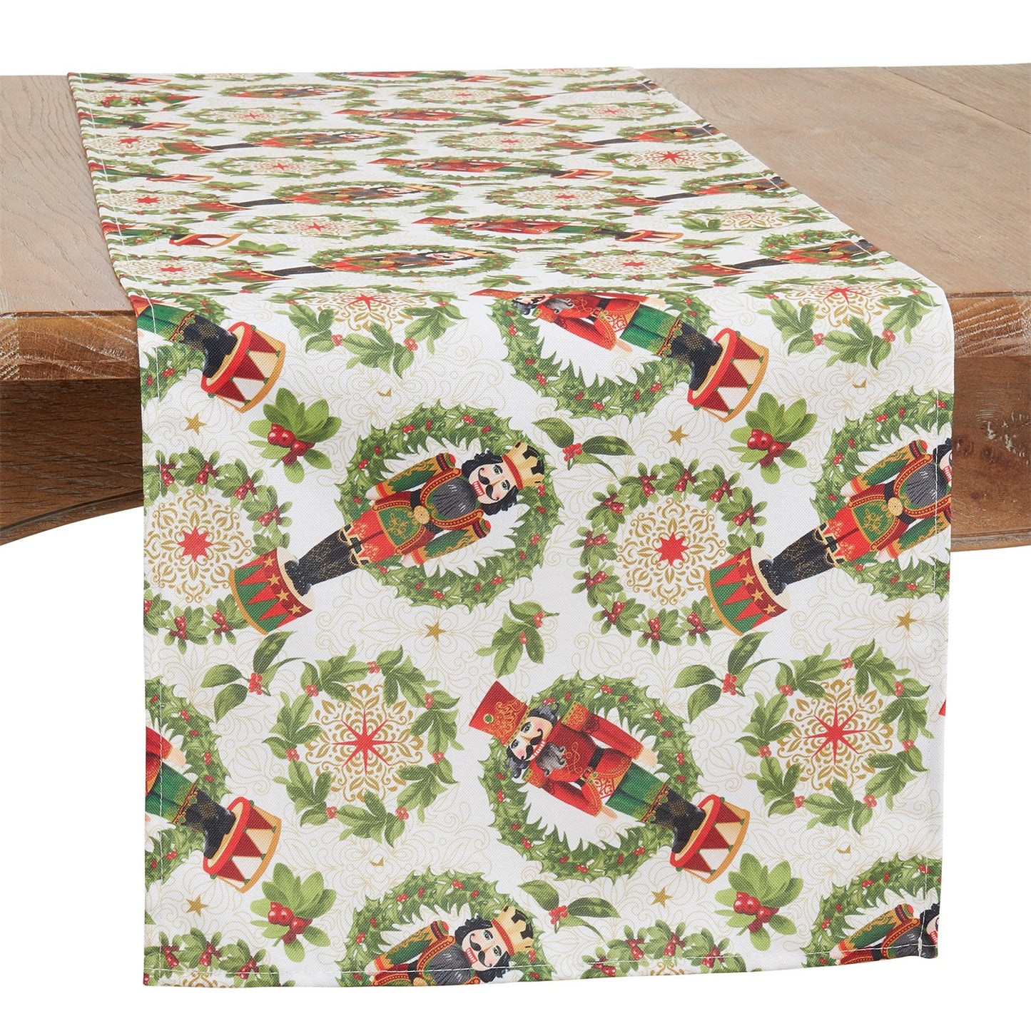 Christmas Red/Green Nutcracker Table Runner, 100% polyester