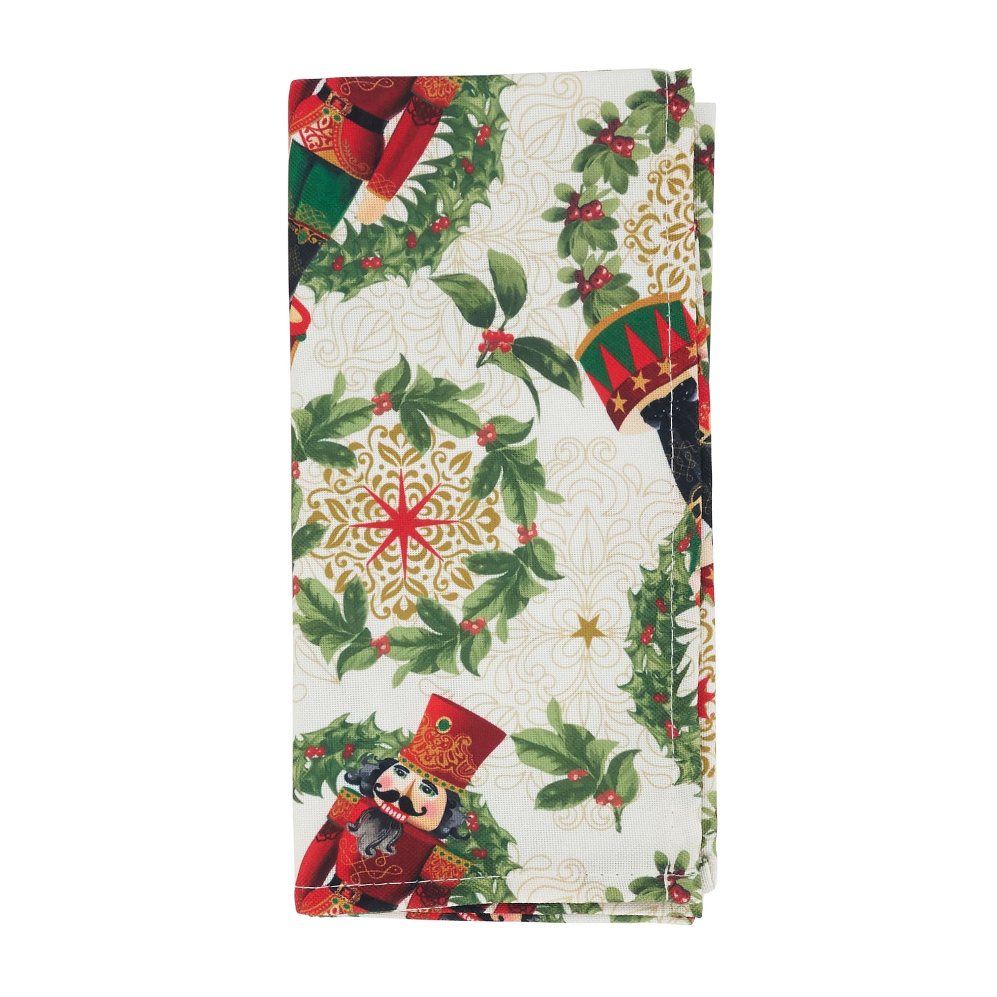 Red/Green Nutcracker Napkins 100% polyester, 20 Inch Square (4 pcs.)