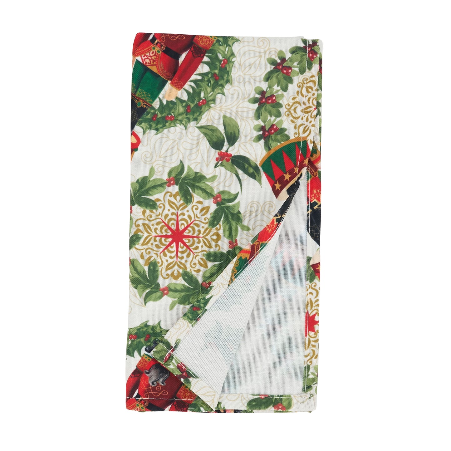 Red/Green Nutcracker Napkins 100% polyester, 20 Inch Square (4 pcs.)