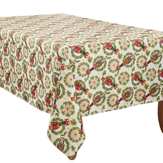 Red/Green  Nutcracker Tablecloth  100% polyester