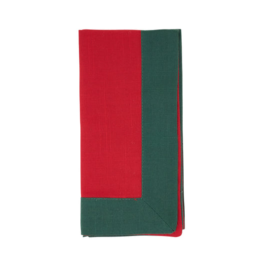 Red Two Tone Napkins 100% polyester, 20 Inch Square (4 pcs.)