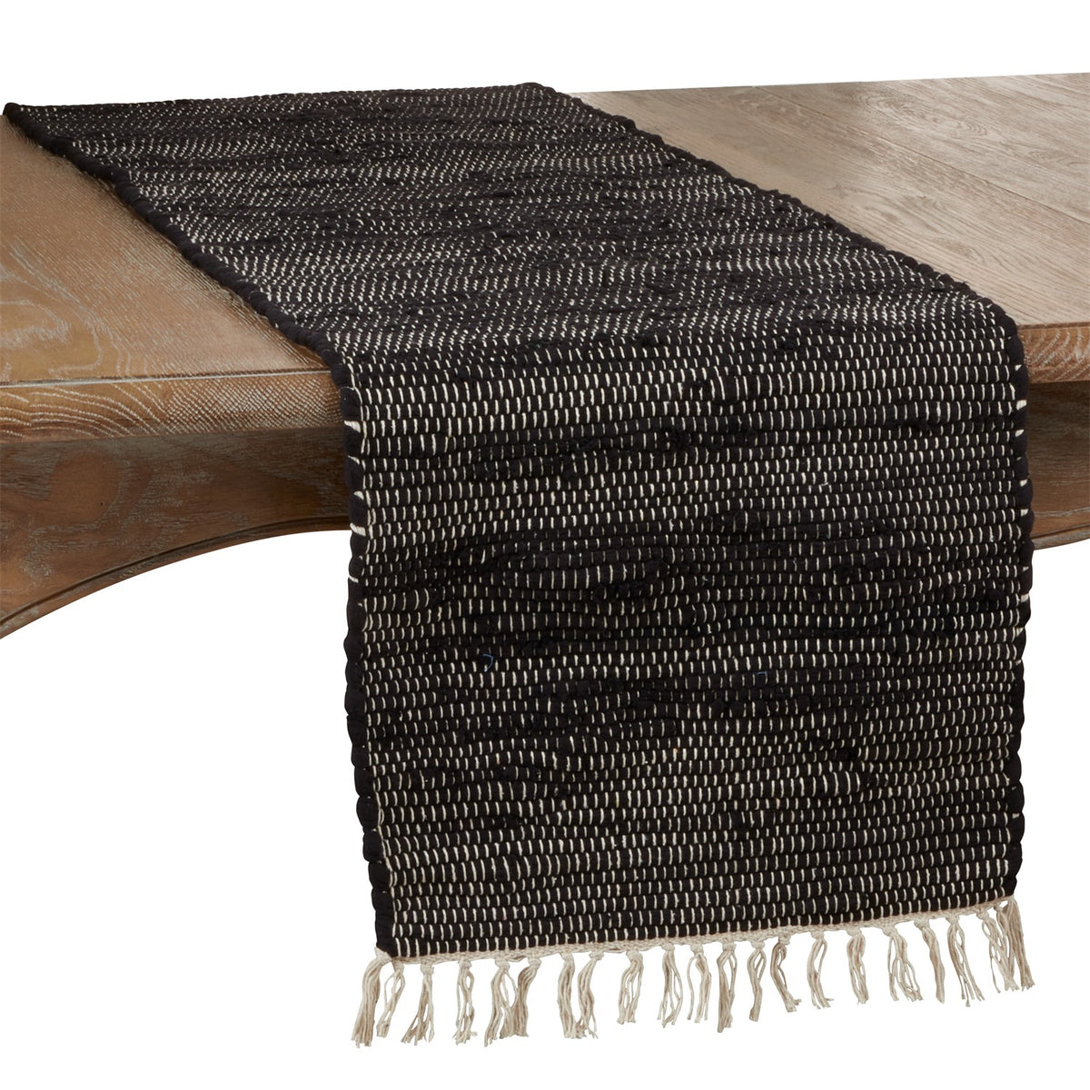 Everyday / All Season Black Chindi Table Runner, 100% cotton