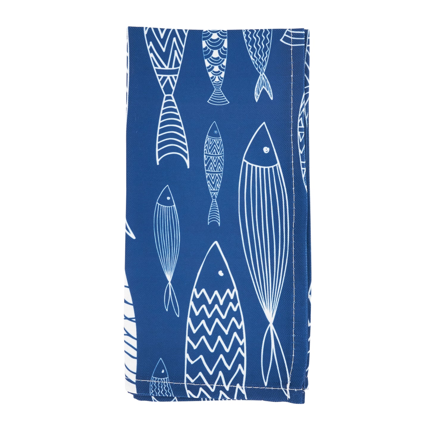Navy Blue Fish Napkins 100% polyester, 20 Inch Square (4 pcs.)