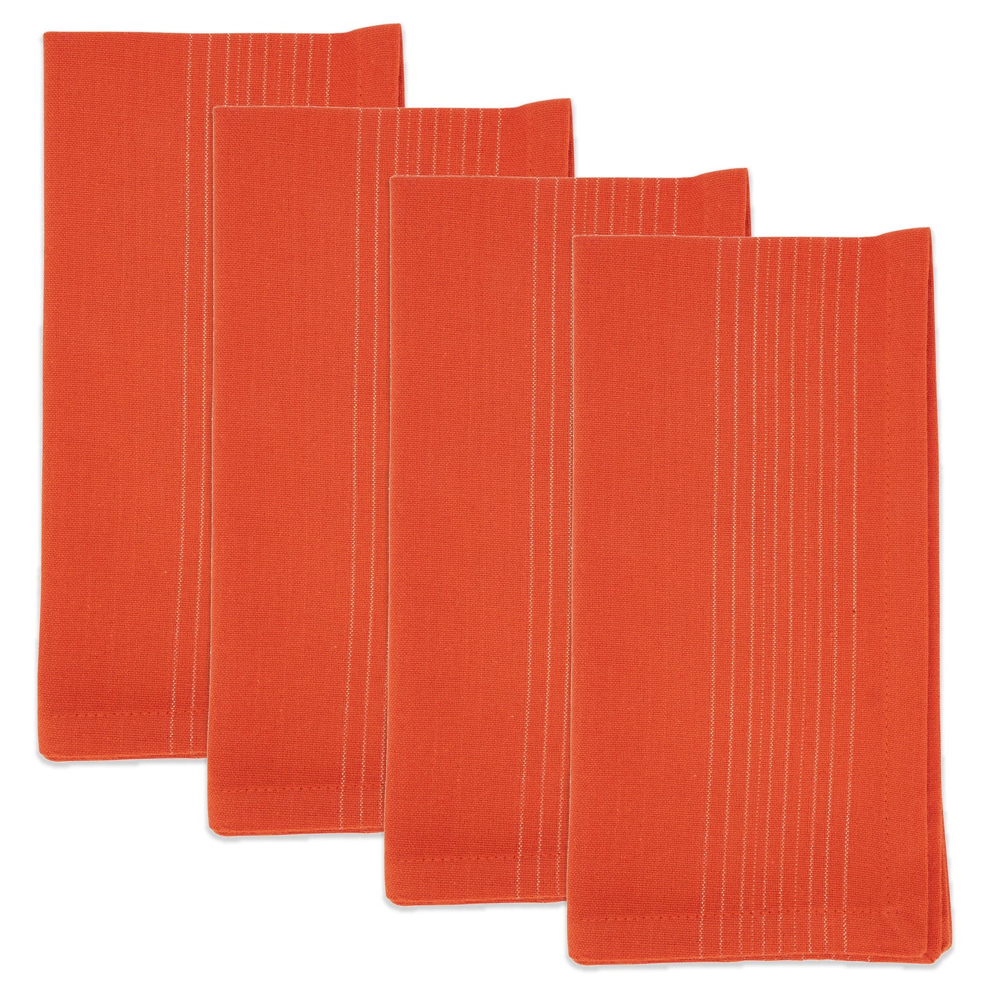 Orange Shimmer Stripe Napkins cotton - lurex, 20 Inch Square (4 pcs.)