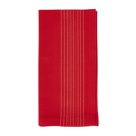 Red Shimmer Stripe Napkins cotton - lurex, 20 Inch Square (4 pcs.)