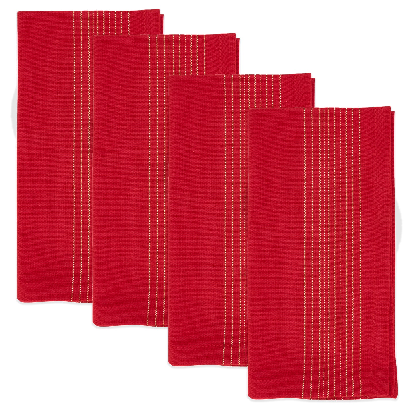 Red Shimmer Stripe Napkins cotton - lurex, 20 Inch Square (4 pcs.)